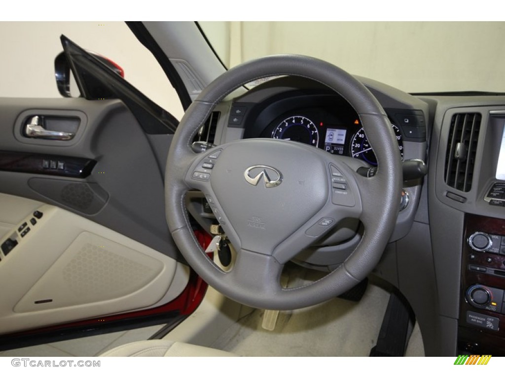 2011 Infiniti G 37 Convertible Wheat Steering Wheel Photo #80349156