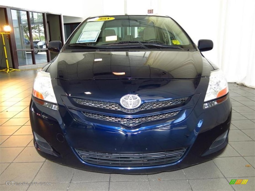 2008 Yaris Sedan - Nautical Blue Metallic / Bisque photo #2