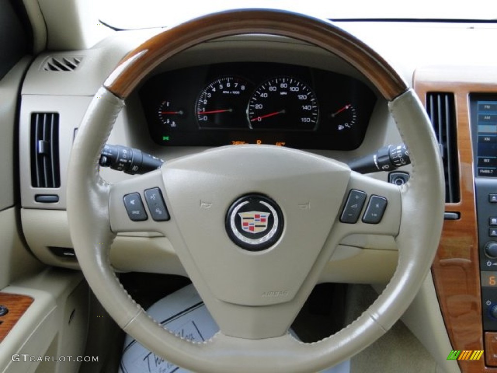 2007 Cadillac STS 4 V6 AWD Cashmere Steering Wheel Photo #80357551