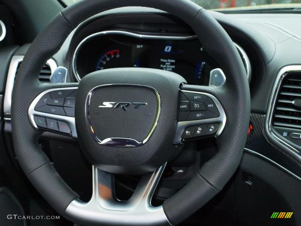 2014 Jeep Grand Cherokee SRT 4x4 SRT Morocco Black Steering Wheel Photo #80357575