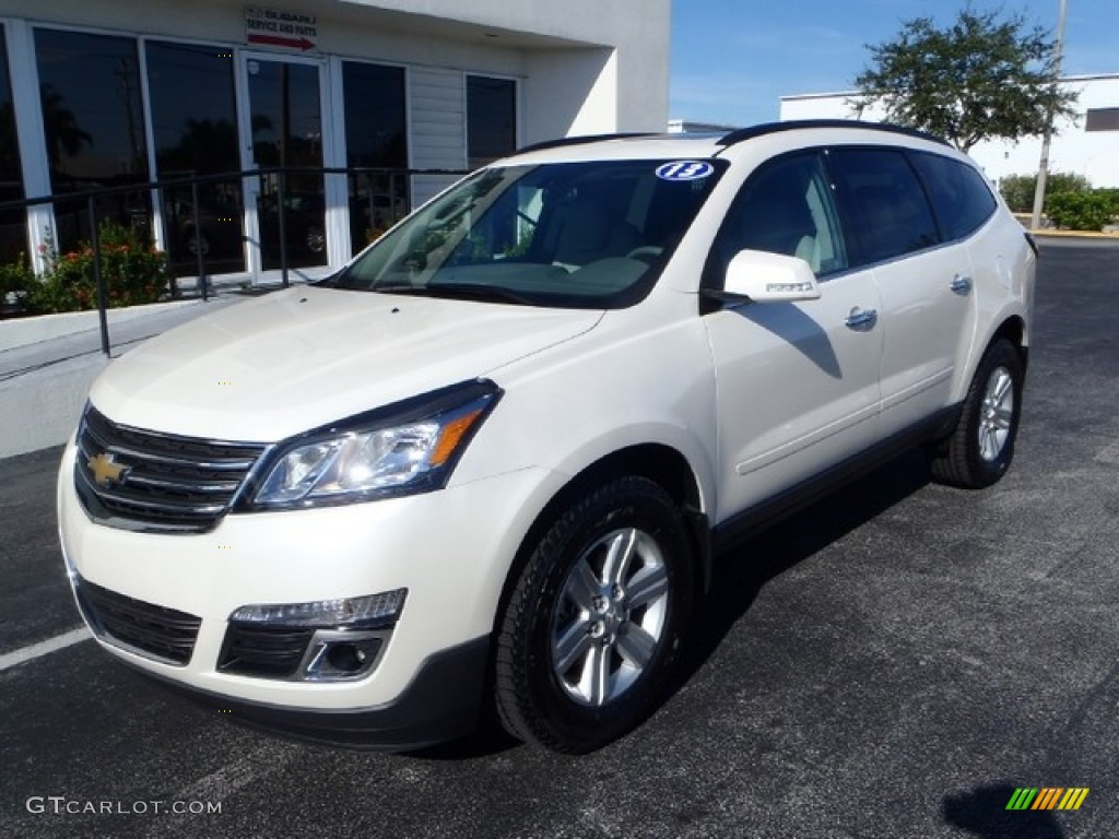 2013 Traverse LT - White Diamond Tricoat / Dark Titanium/Light Titanium photo #1