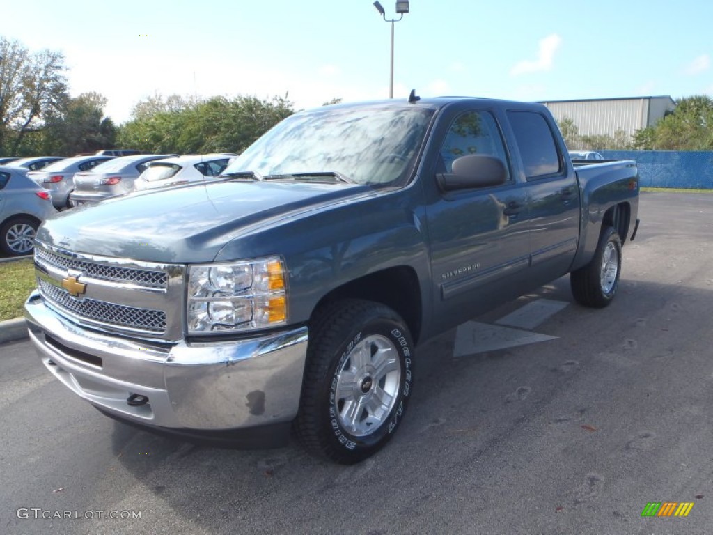 2013 Silverado 1500 LT Crew Cab 4x4 - Blue Granite Metallic / Light Cashmere/Dark Cashmere photo #1