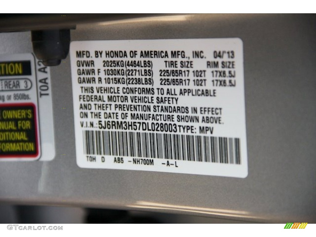 2013 CR-V EX - Alabaster Silver Metallic / Black photo #20