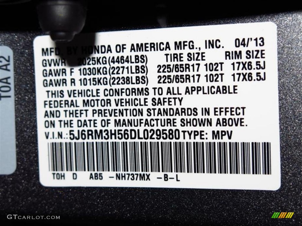 2013 CR-V EX - Polished Metal Metallic / Gray photo #11