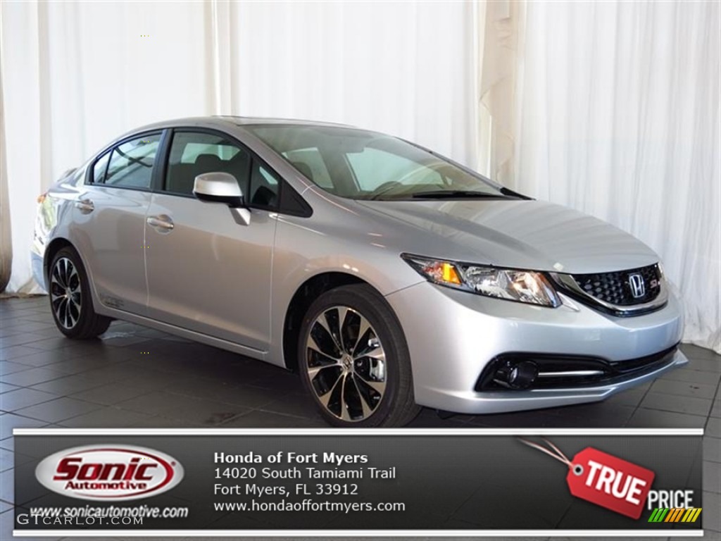 2013 Civic Si Sedan - Alabaster Silver Metallic / Black photo #1