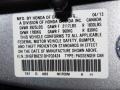 NH700M: Alabaster Silver Metallic 2013 Honda Civic Si Sedan Color Code