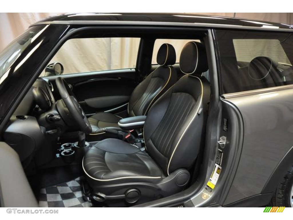 Lounge Carbon Black Leather Interior 2010 Mini Cooper John Cooper Works Hardtop Photo #80363365