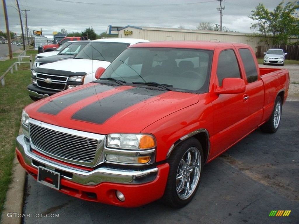 2005 Sierra 1500 SLT Extended Cab - Fire Red / Dark Pewter photo #1