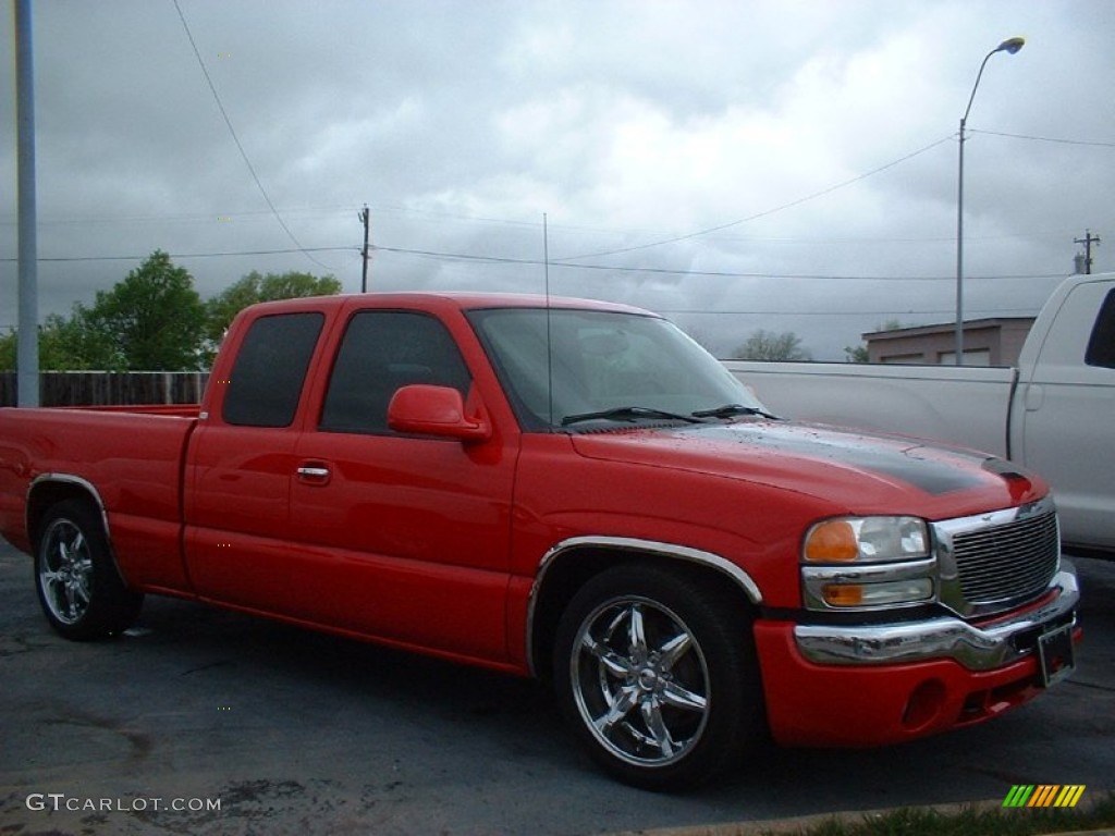 2005 Sierra 1500 SLT Extended Cab - Fire Red / Dark Pewter photo #3