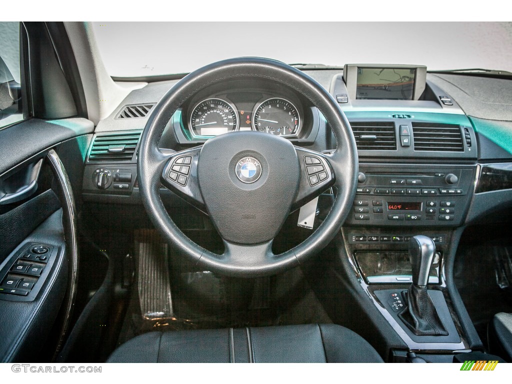2007 BMW X3 3.0si Black Dashboard Photo #80367034