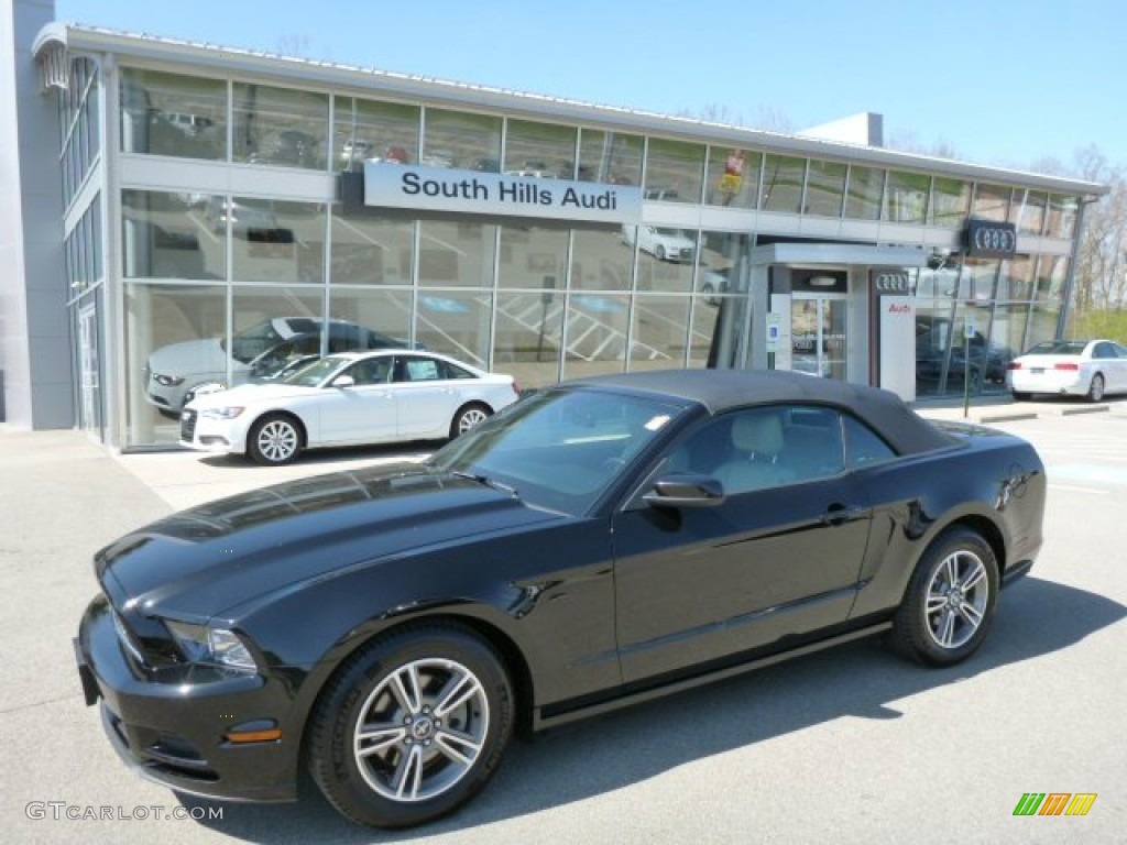2013 Mustang V6 Premium Convertible - Black / Stone photo #1