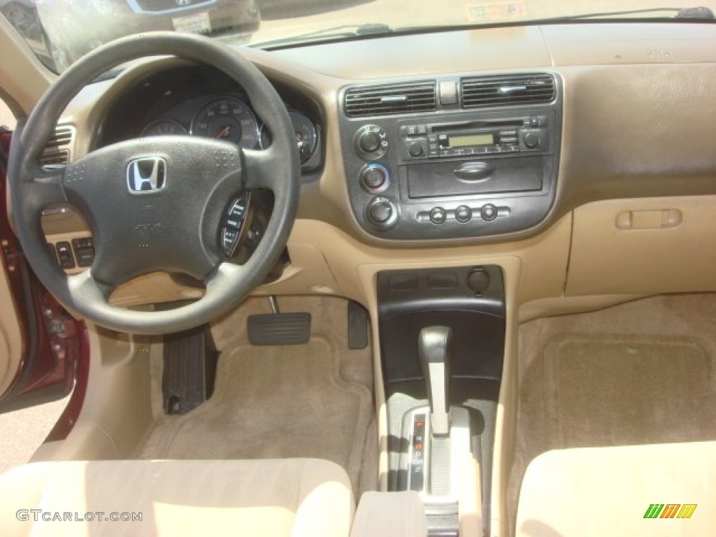 2003 Honda Civic EX Sedan Ivory Dashboard Photo #80370109