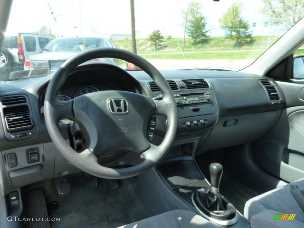2003 Honda Civic LX Sedan Gray Dashboard Photo #80371336