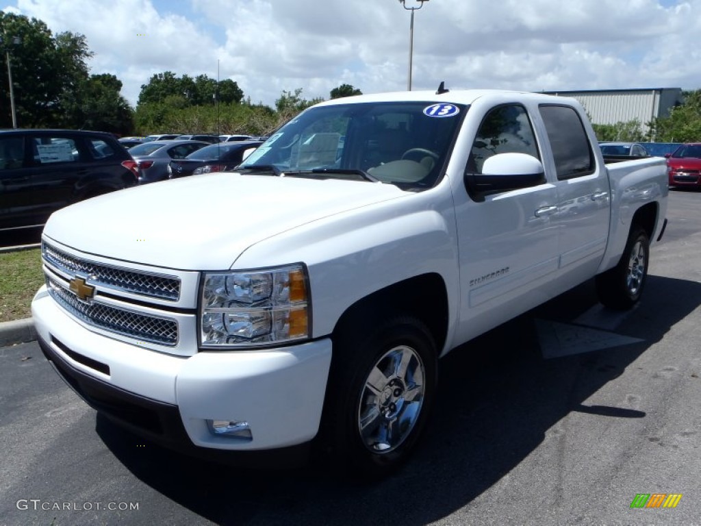 2013 Silverado 1500 LTZ Crew Cab - Summit White / Light Cashmere/Dark Cashmere photo #1