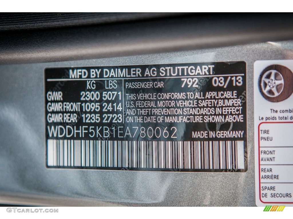 2014 E Color Code 792 for Paladium Silver Metallic Photo #80374108
