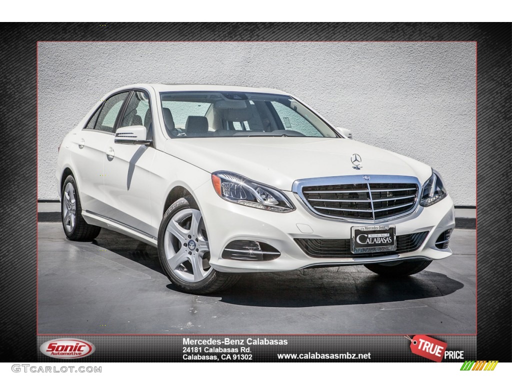 2014 E 350 Sedan - Diamond White Metallic / Silk Beige/Espresso Brown photo #1