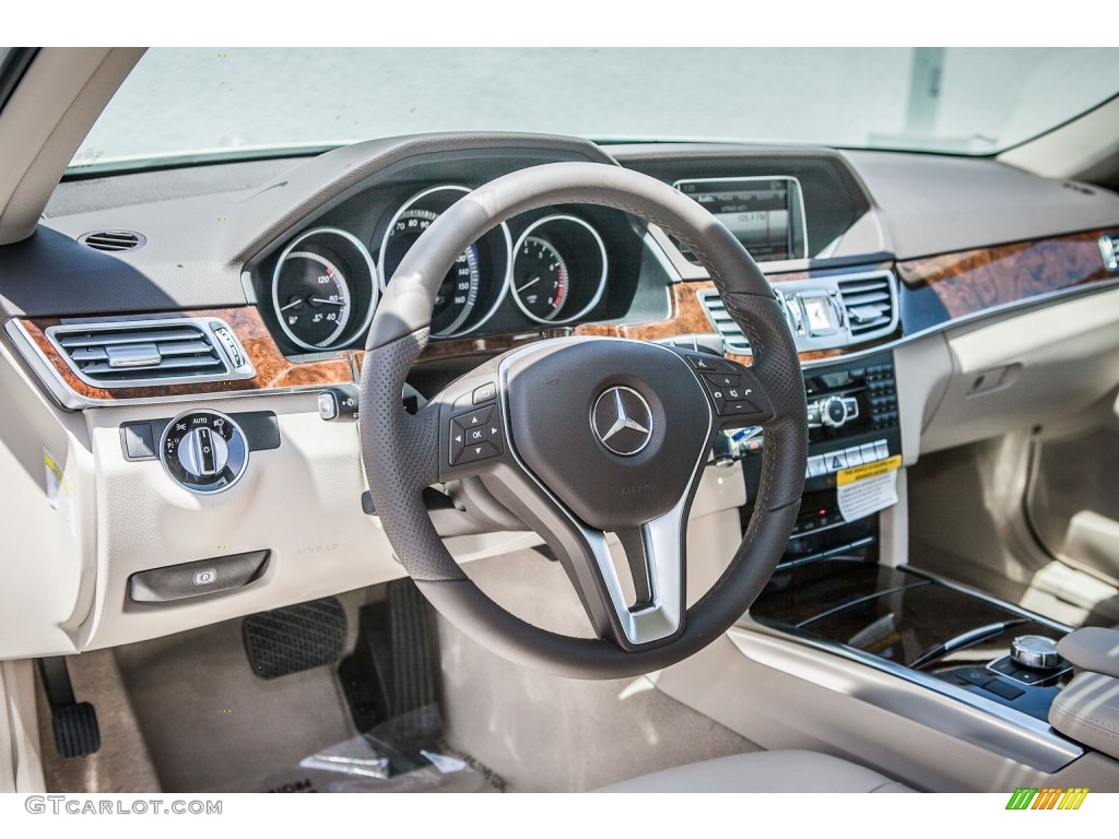 2014 Mercedes-Benz E 350 Sedan Silk Beige/Espresso Brown Dashboard Photo #80374678