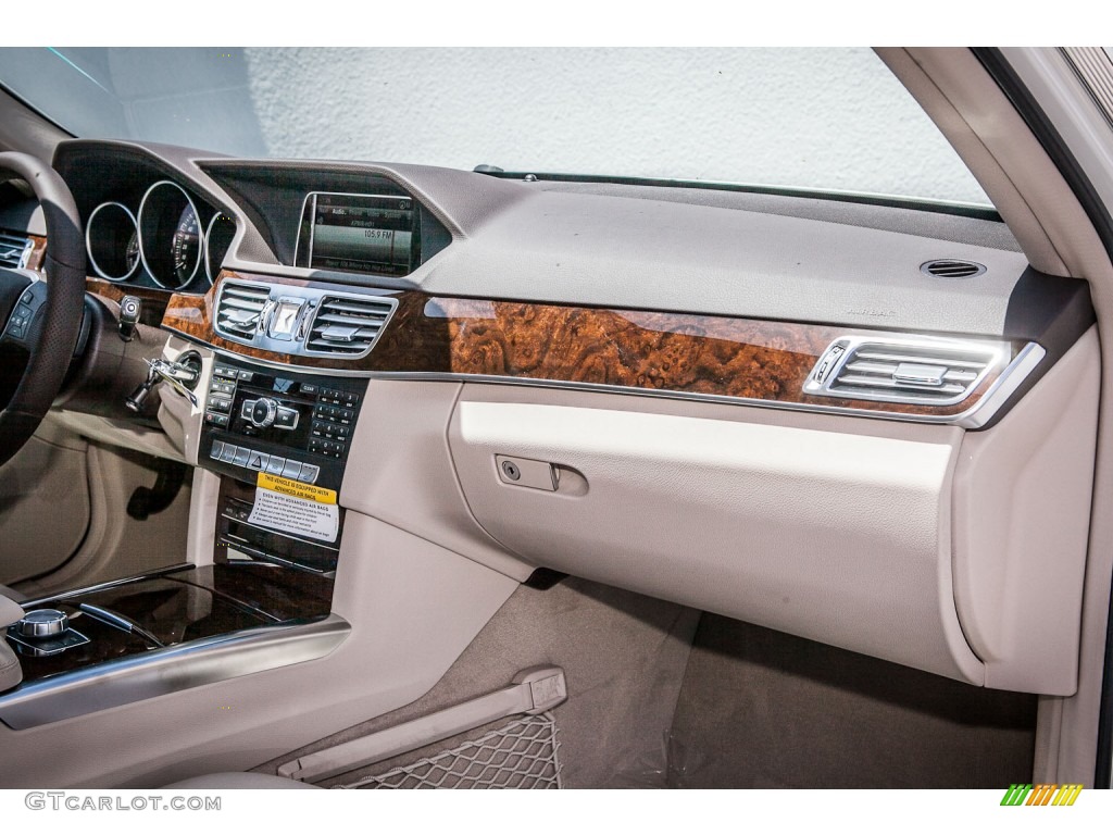 2014 Mercedes-Benz E 350 Sedan Silk Beige/Espresso Brown Dashboard Photo #80374759