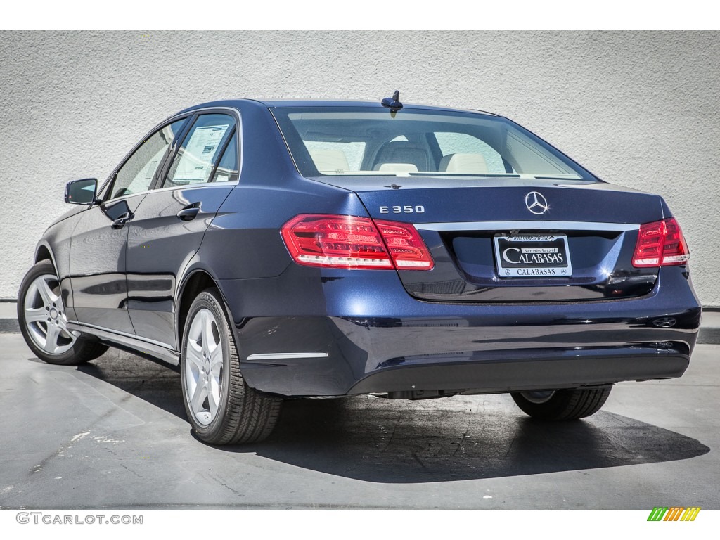 2014 E 350 Sedan - Lunar Blue Metallic / Silk Beige/Espresso Brown photo #2