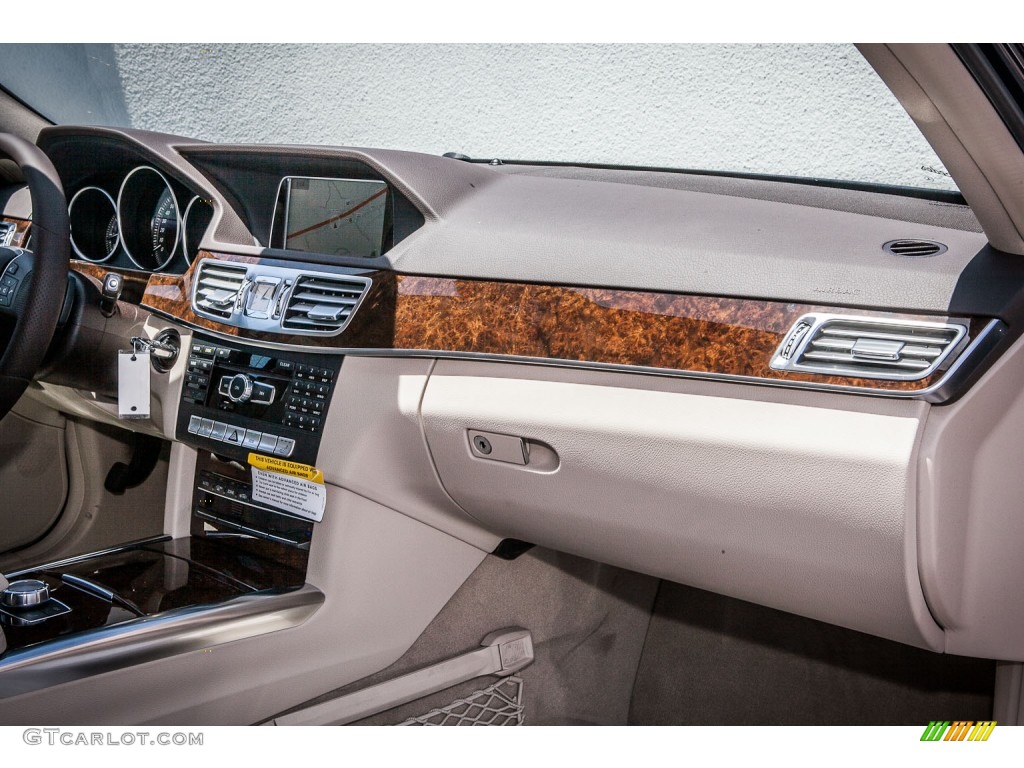 2014 Mercedes-Benz E 350 Sedan Silk Beige/Espresso Brown Dashboard Photo #80375104
