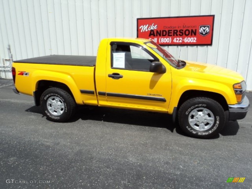 2004 Colorado LS Z71 Regular Cab 4x4 - Yellow / Medium Dark Pewter photo #2