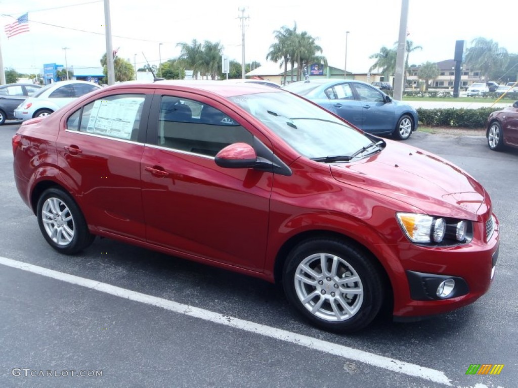 Crystal Red Tintcoat 2013 Chevrolet Sonic LT Sedan Exterior Photo #80375734