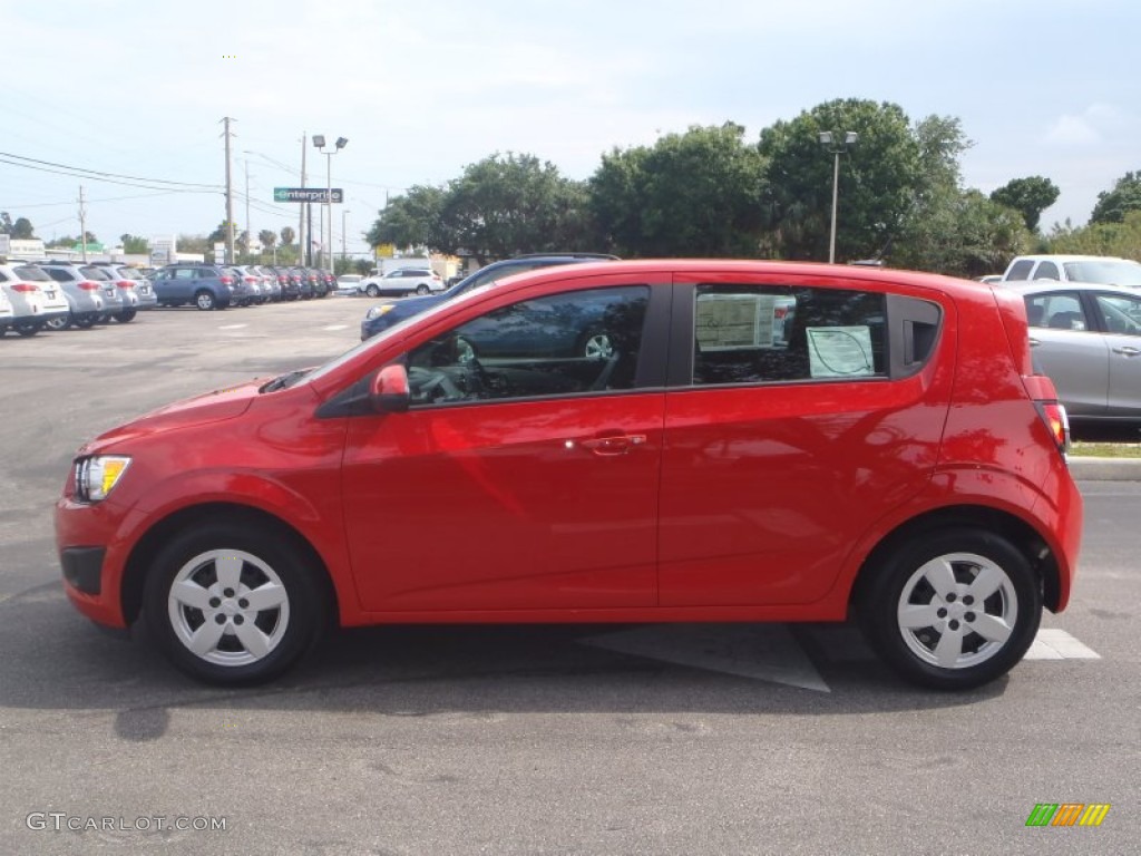 Victory Red 2013 Chevrolet Sonic LS Hatch Exterior Photo #80378713