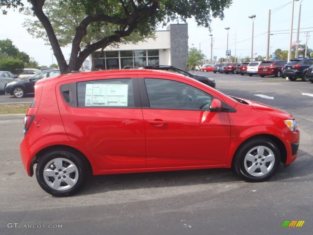 Victory Red 2013 Chevrolet Sonic LS Hatch Exterior Photo #80378782