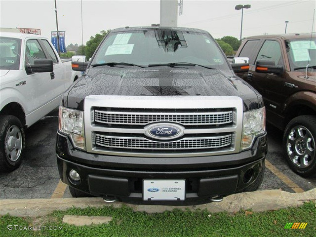 2011 F150 Platinum SuperCrew 4x4 - Tuxedo Black Metallic / Steel Gray/Black photo #4