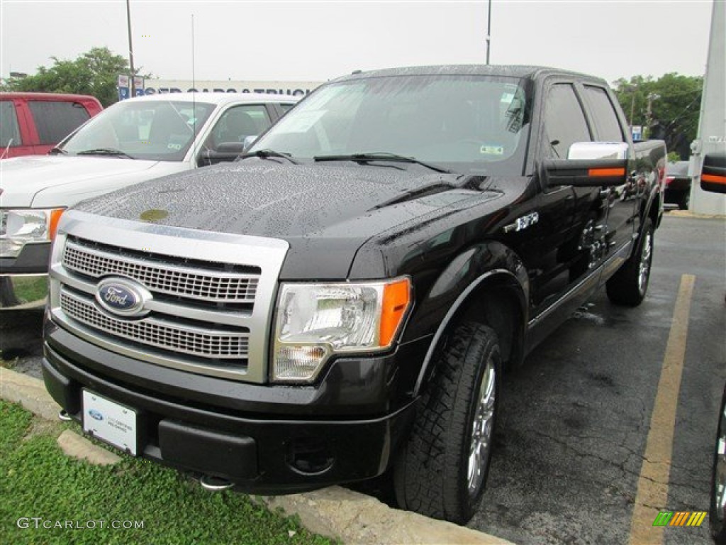 2011 F150 Platinum SuperCrew 4x4 - Tuxedo Black Metallic / Steel Gray/Black photo #5