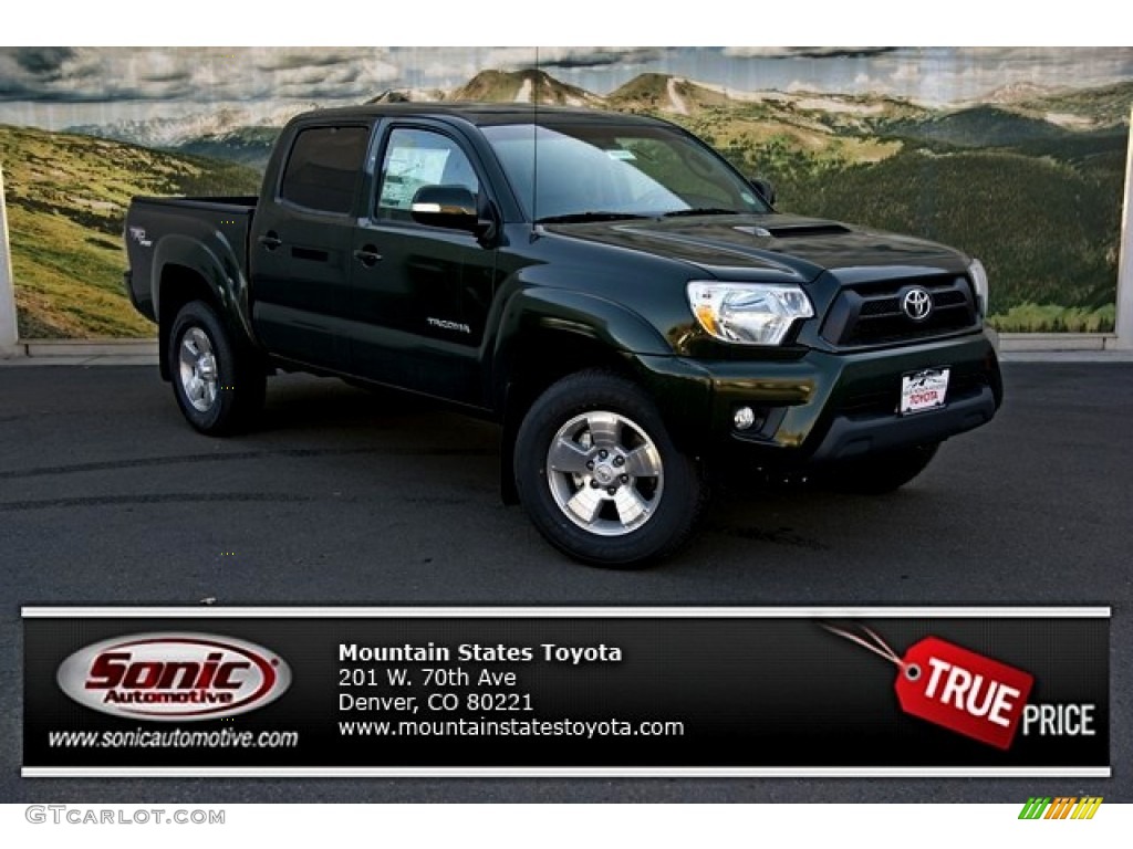2013 Tacoma V6 TRD Sport Double Cab 4x4 - Spruce Green Mica / Graphite photo #1