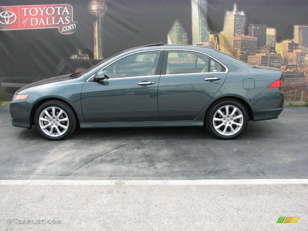 2006 TSX Sedan - Deep Green Pearl / Quartz Gray photo #1