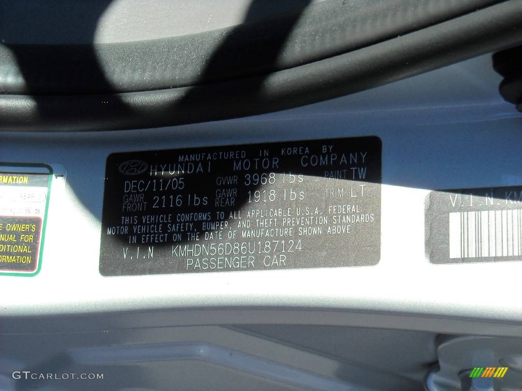 2006 Elantra GT Hatchback - Sterling Silver / Gray photo #27