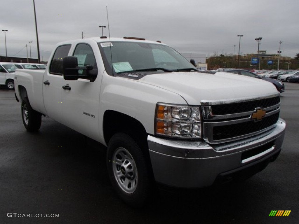 Summit White 2013 Chevrolet Silverado 3500HD WT Crew Cab 4x4 Exterior Photo #80393893