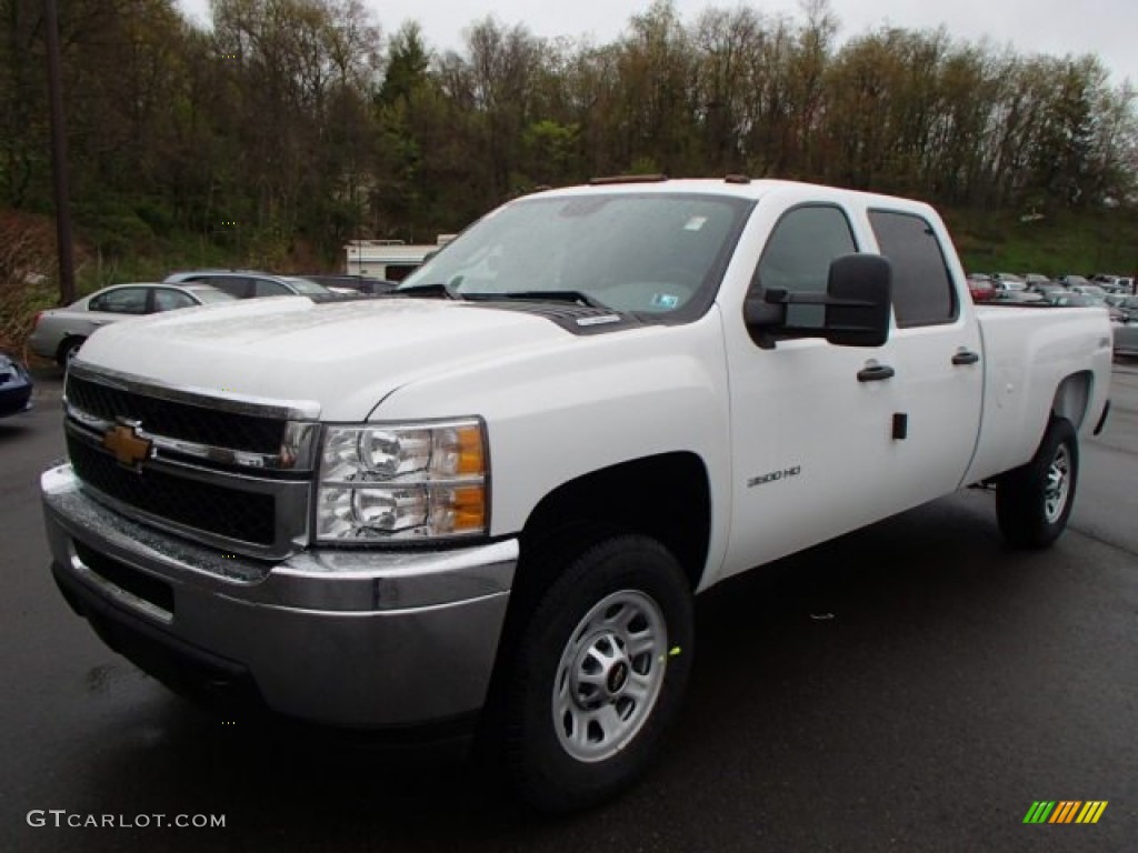 Summit White 2013 Chevrolet Silverado 3500HD WT Crew Cab 4x4 Exterior Photo #80393938