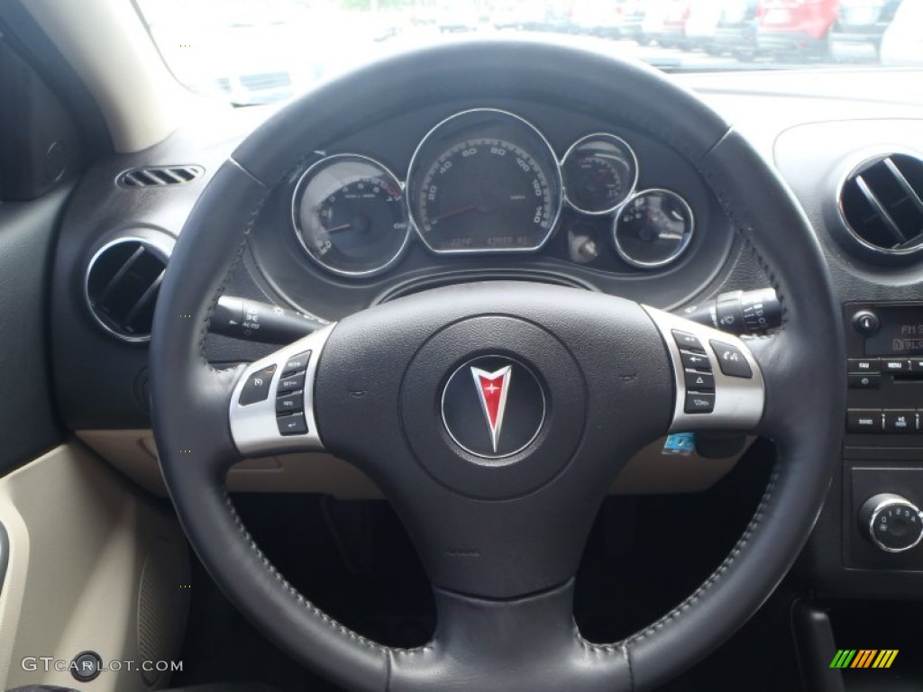 2009 Pontiac G6 V6 Sedan Light Taupe Steering Wheel Photo #80394080