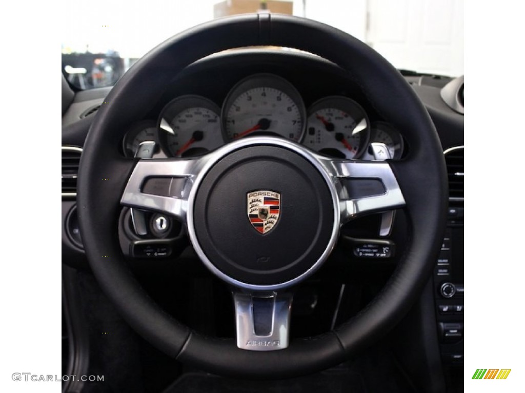 2011 Porsche 911 Carrera 4S Coupe Black Steering Wheel Photo #80395369