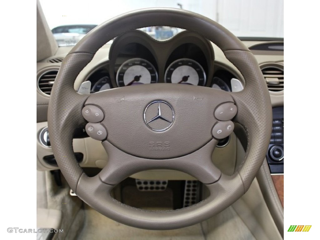 2007 Mercedes-Benz SL 55 AMG Roadster Stone Steering Wheel Photo #80396824