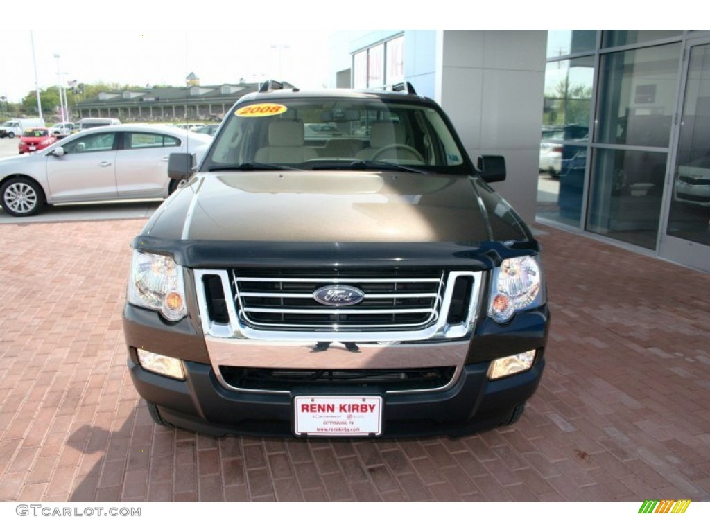 2008 Explorer Sport Trac XLT 4x4 - Stone Green Metallic / Camel photo #15