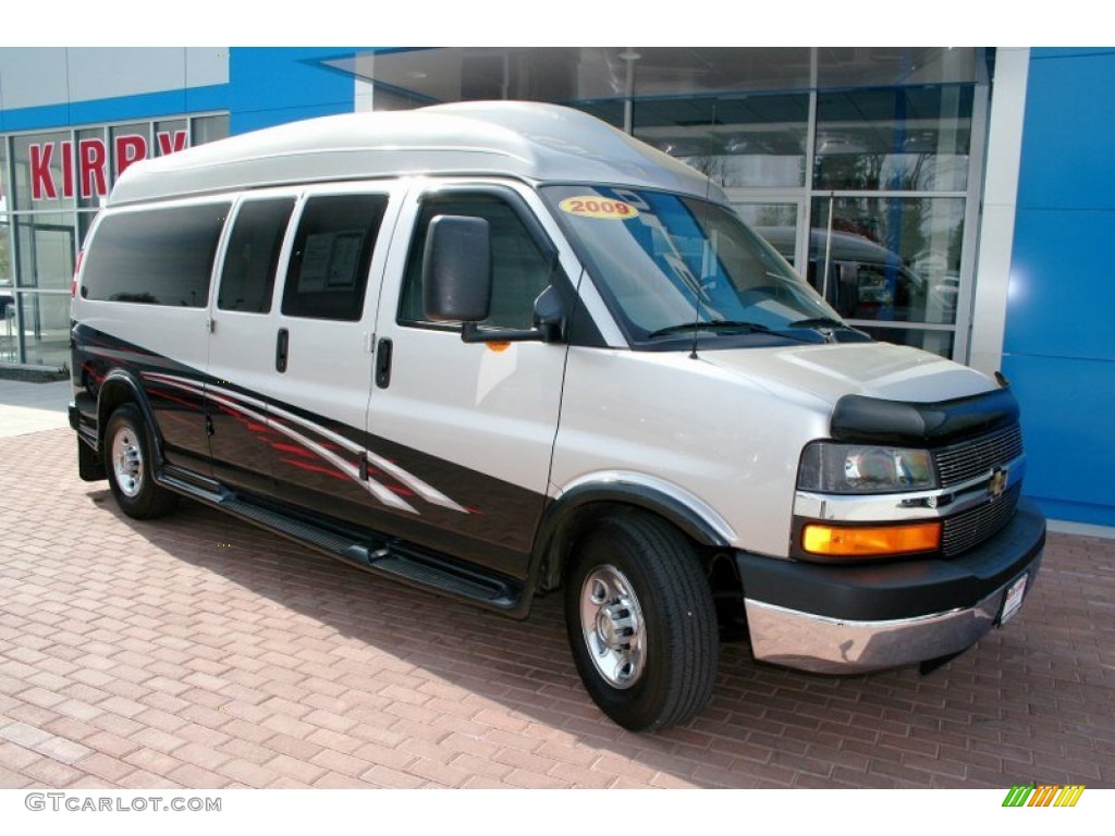 2009 Express 2500 Extended Passenger Conversion - Silver Birch Metallic / Medium Pewter photo #12