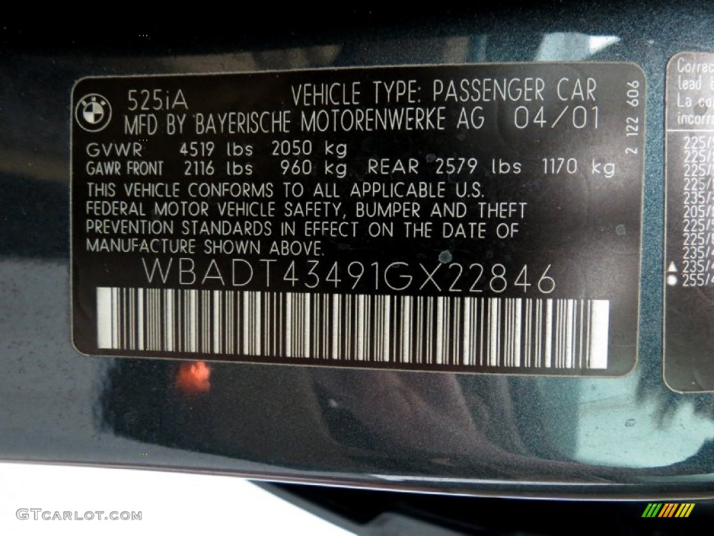 2001 5 Series 525i Sedan - Steel Blue Metallic / Beige photo #6
