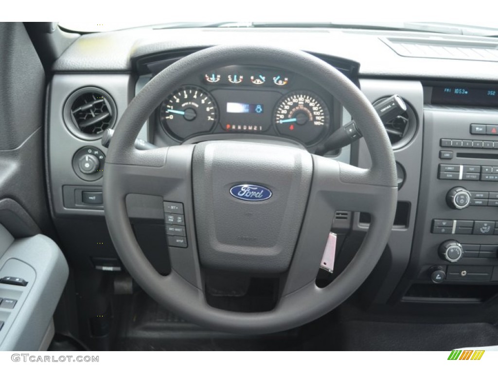 2012 Ford F150 XL SuperCrew Steel Gray Steering Wheel Photo #80402404