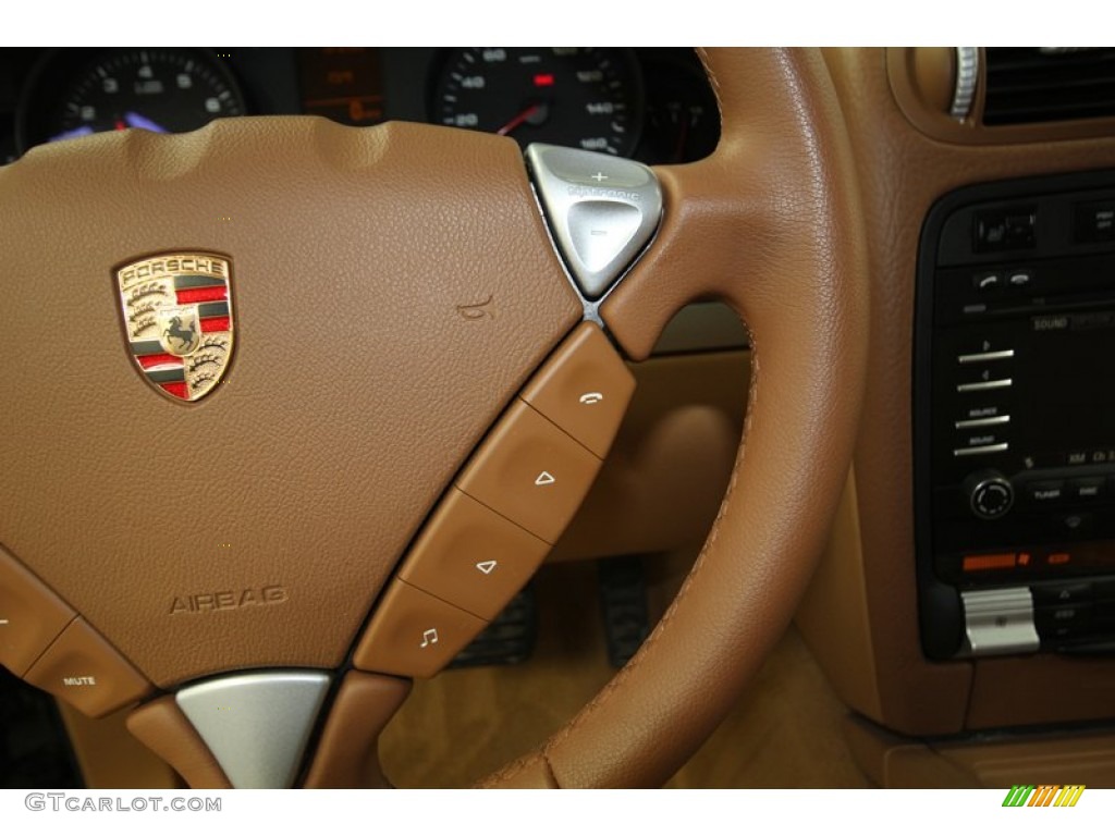 2010 Porsche Cayenne Tiptronic Havanna/Sand Beige Steering Wheel Photo #80404369