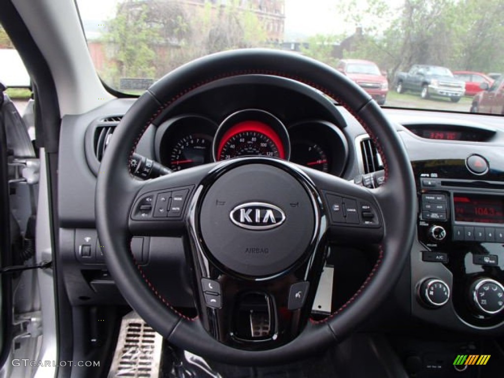 2013 Kia Forte Koup SX Black Steering Wheel Photo #80407207