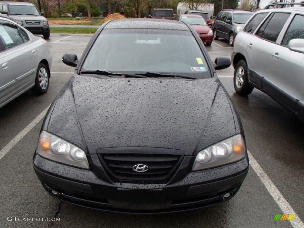 2006 Elantra GLS Hatchback - Ebony Black / Gray photo #2