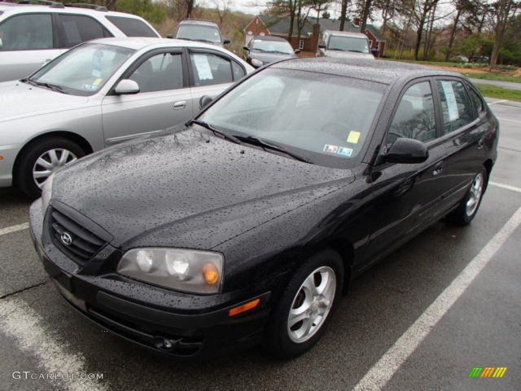 2006 Elantra GLS Hatchback - Ebony Black / Gray photo #3