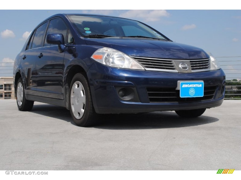 2008 Versa 1.8 S Sedan - Blue Onyx / Beige photo #1