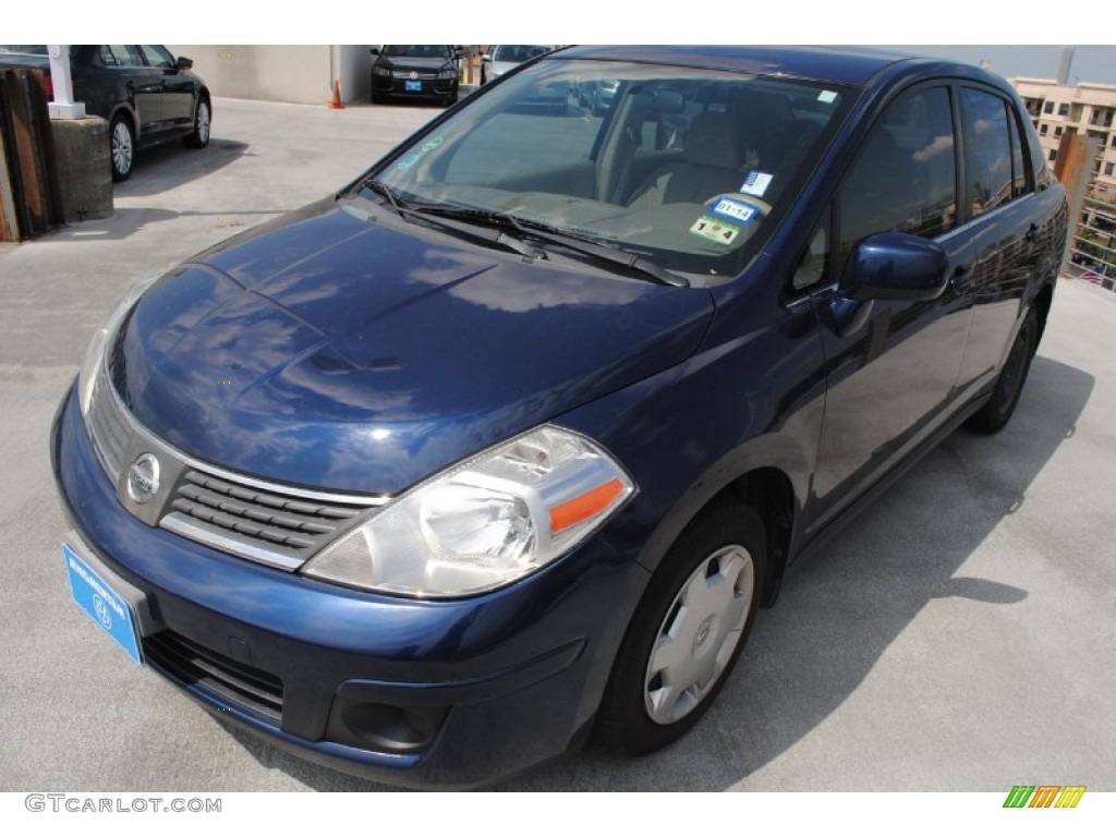 2008 Versa 1.8 S Sedan - Blue Onyx / Beige photo #3