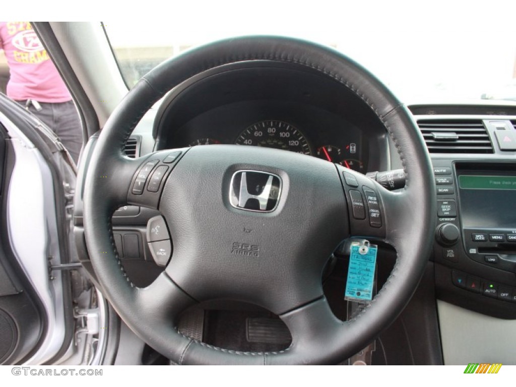 2005 Honda Accord EX Sedan Black Steering Wheel Photo #80418526