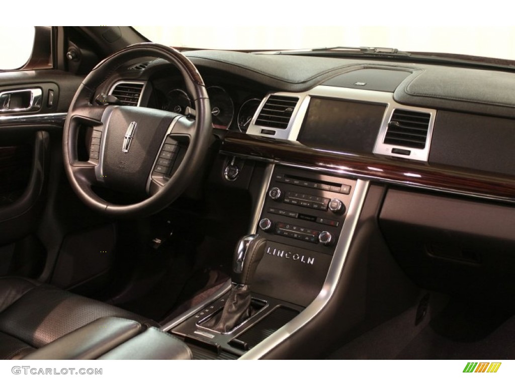 2010 Lincoln MKS AWD Charcoal Black/Fine Line Ebony Dashboard Photo #80420161